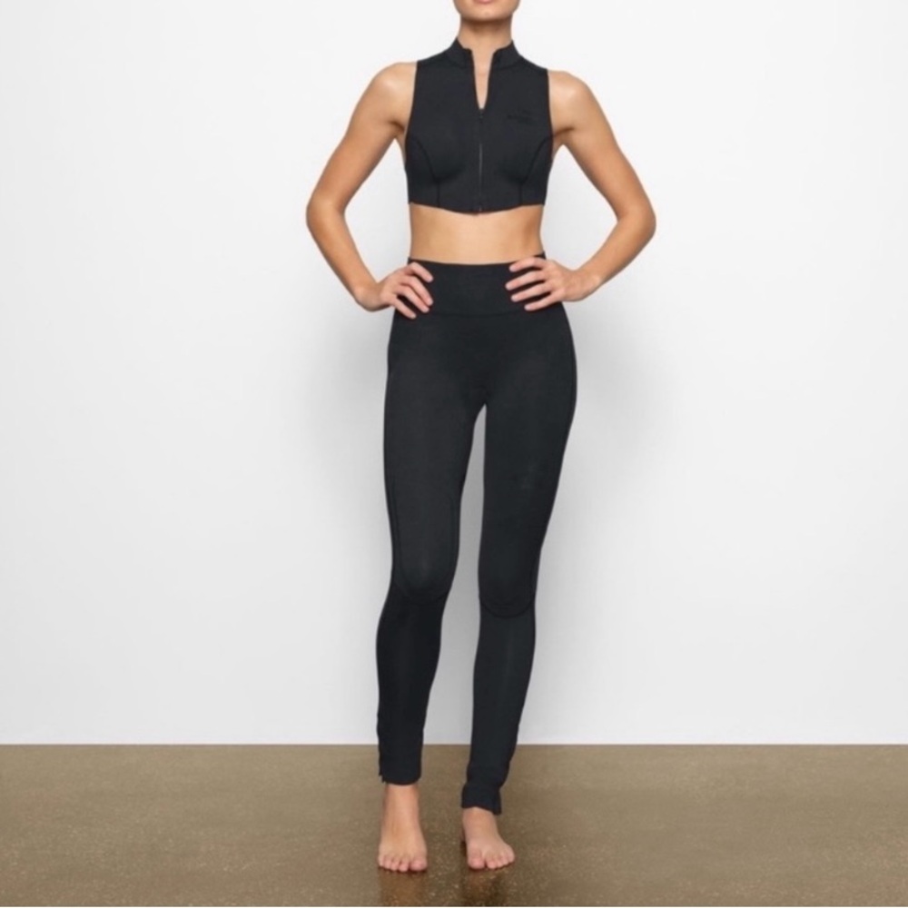 SKIMS NWT SPORT SWIM SCUBA ONYX BLACK SURF LEGGING PANTS SMALL